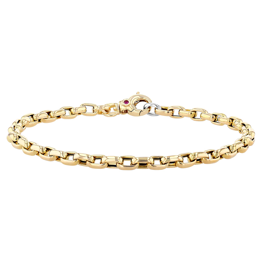 Roberto Coin Yellow Gold Fine Gauge Square Link Bracelet, 8
