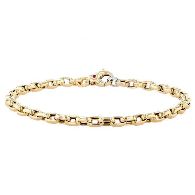 Roberto Coin Yellow Gold Fine Gauge Square Link Bracelet, 8"