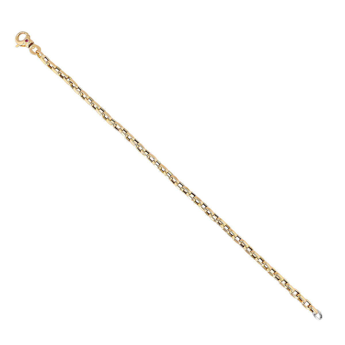 Roberto Coin Yellow Gold Fine Gauge Square Link Bracelet, 8