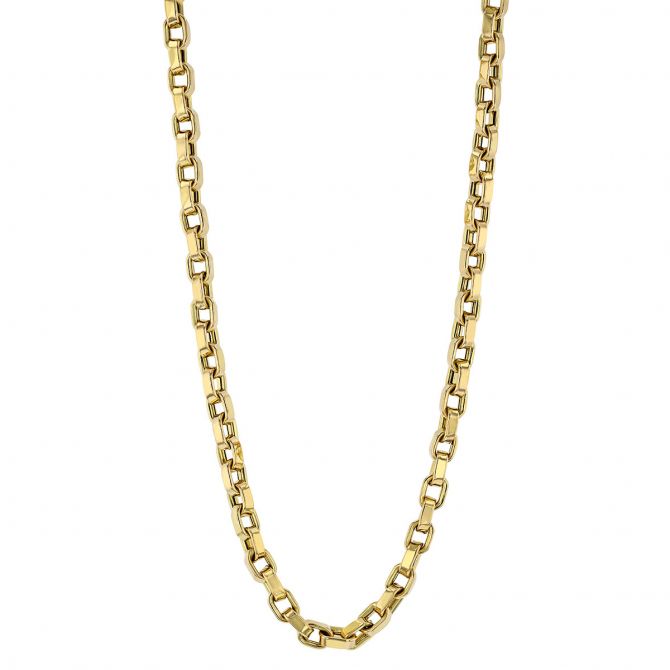 Roberto Coin Yellow Gold Square Link Chain Necklace, 16"