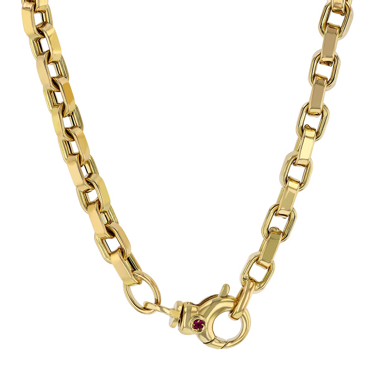 Roberto Coin Yellow Gold Square Link Chain Necklace, 16