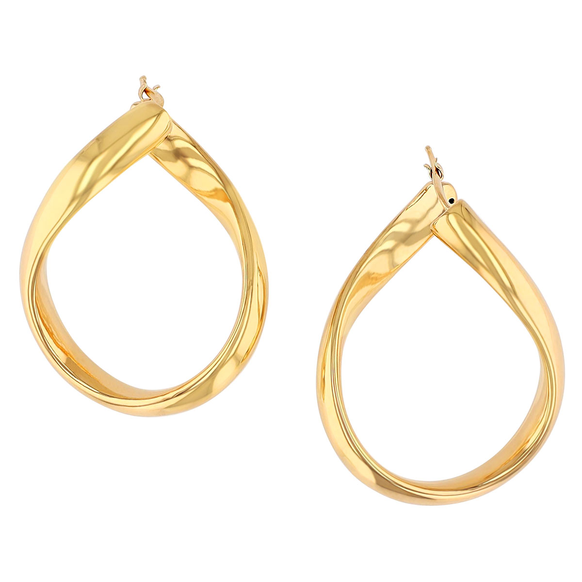 Roberto Coin Perfect Hoops Yellow Gold Curved Coutoured Hoop Earrings