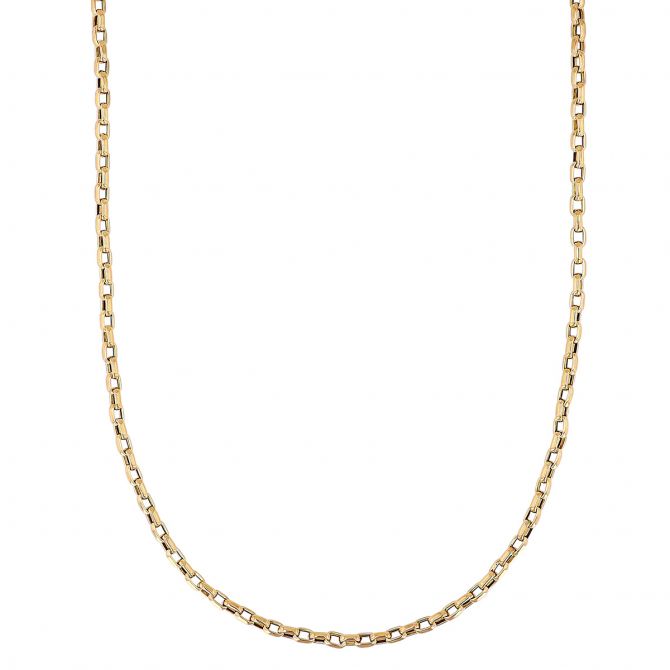 Roberto Coin Yellow Gold Fine Gauge Square Link Chain Necklace, 34"