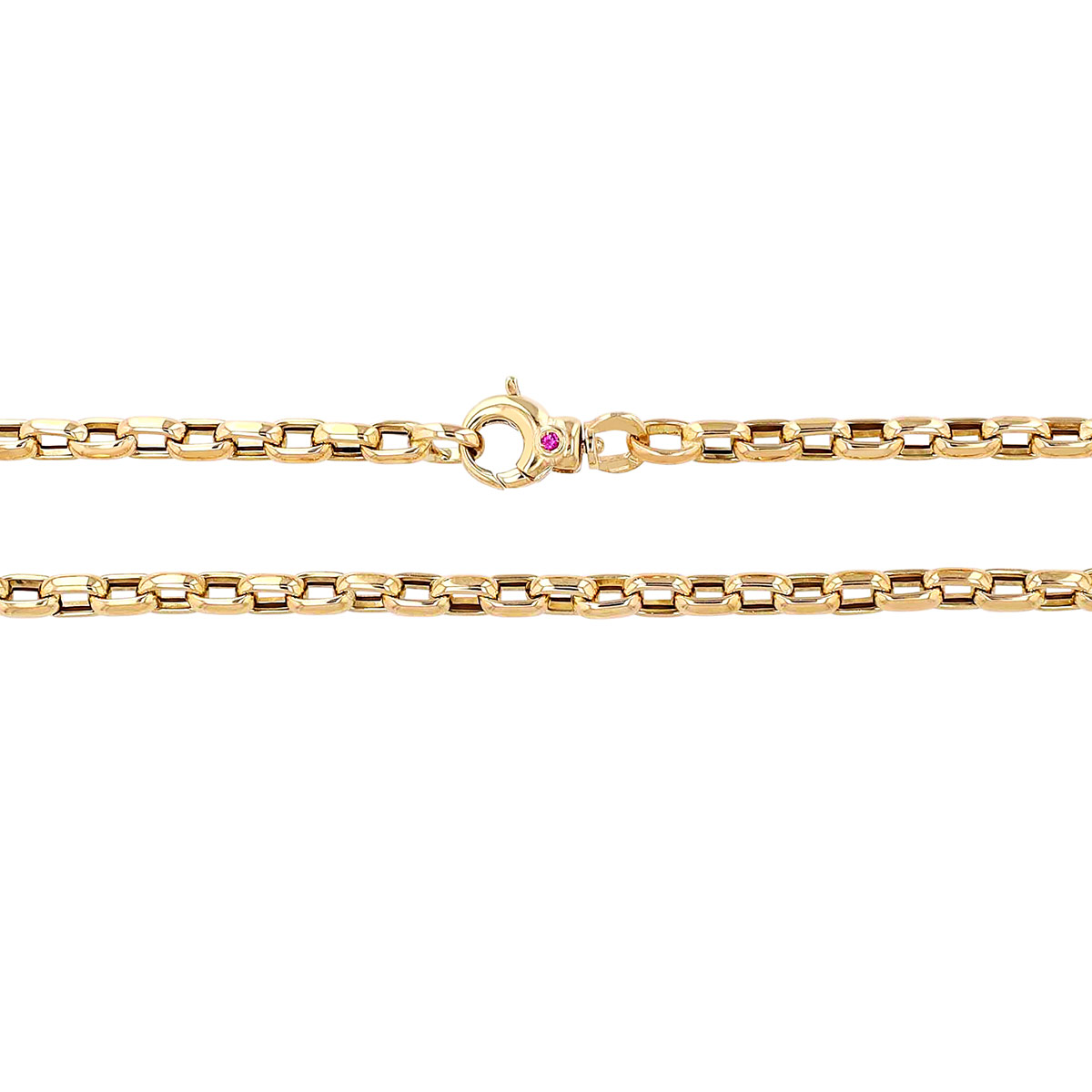 Roberto Coin Yellow Gold Fine Gauge Square Link Chain Necklace, 34