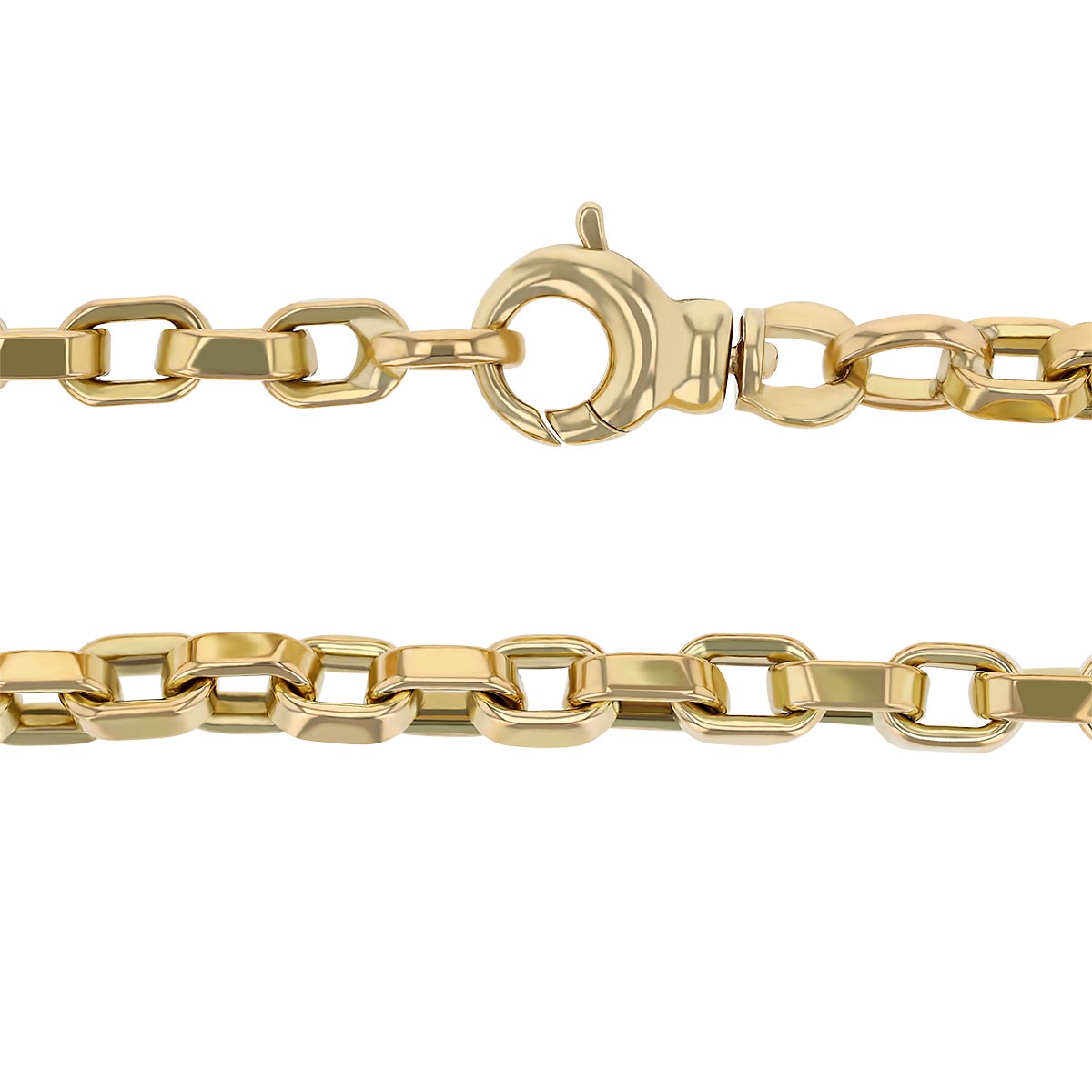 Roberto Coin Yellow Gold Small Gauge Square Link Chain Necklace, 22