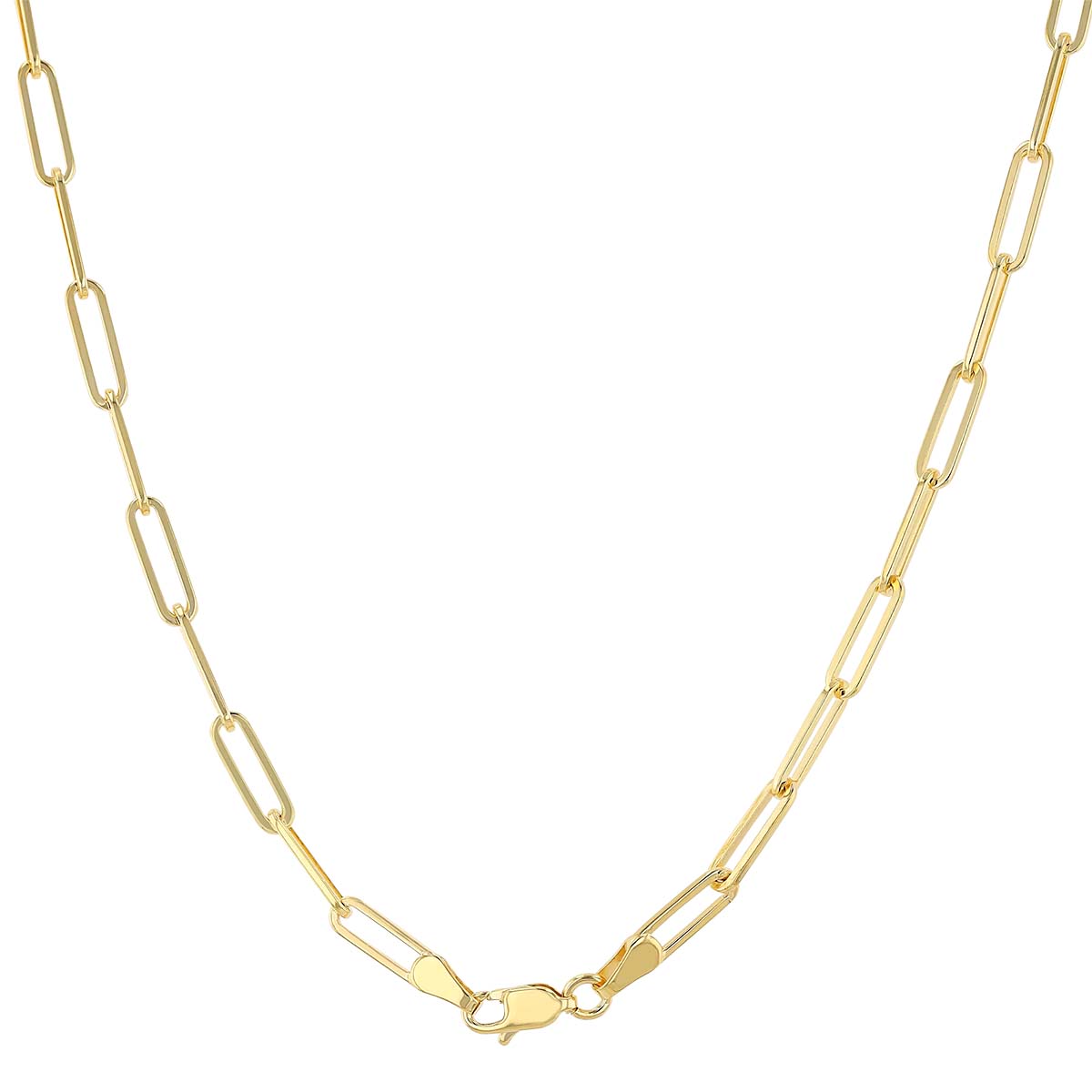 Yellow Tone Paperclip Chain, 20