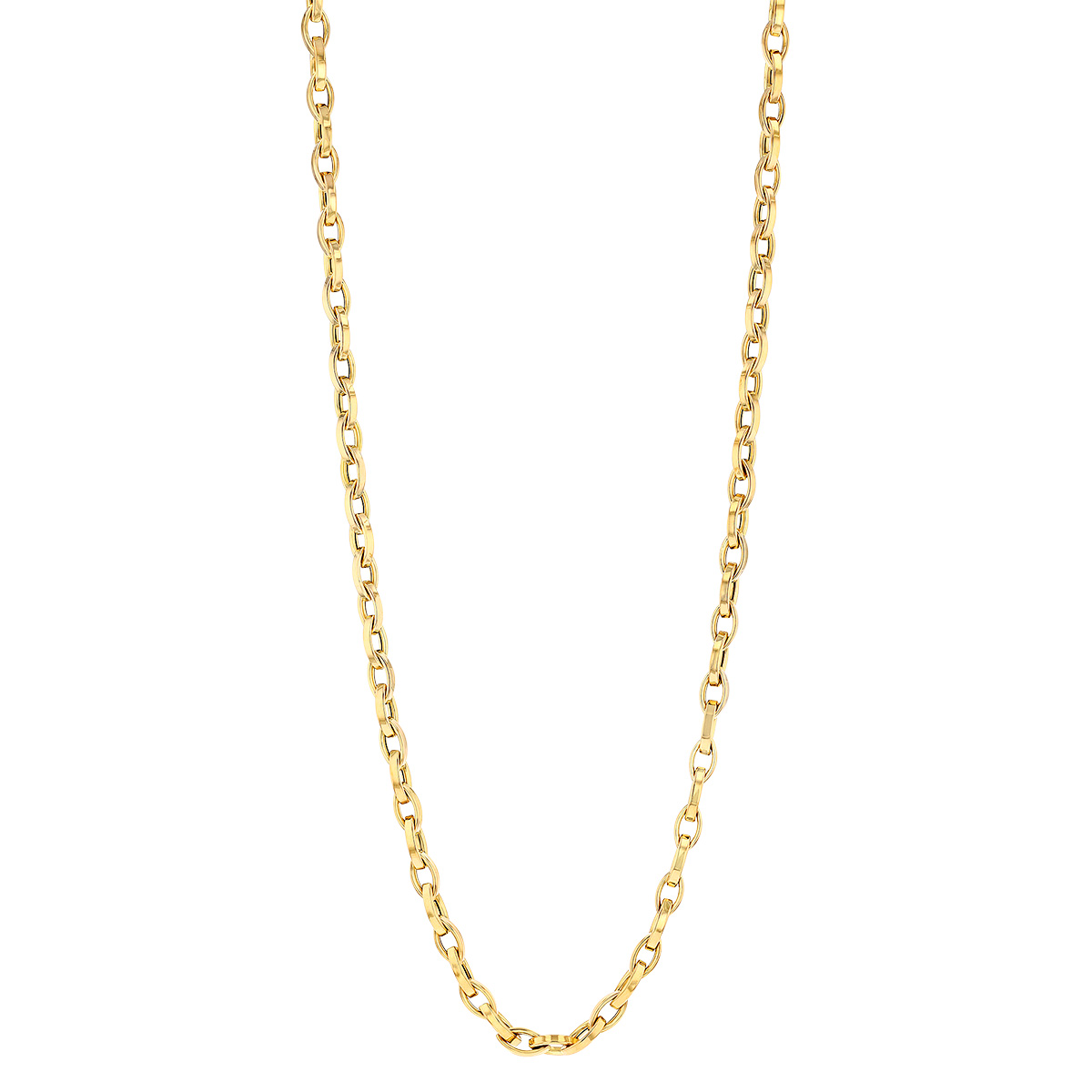 Roberto Coin Yellow Gold Almond Link Chain Necklace, 34
