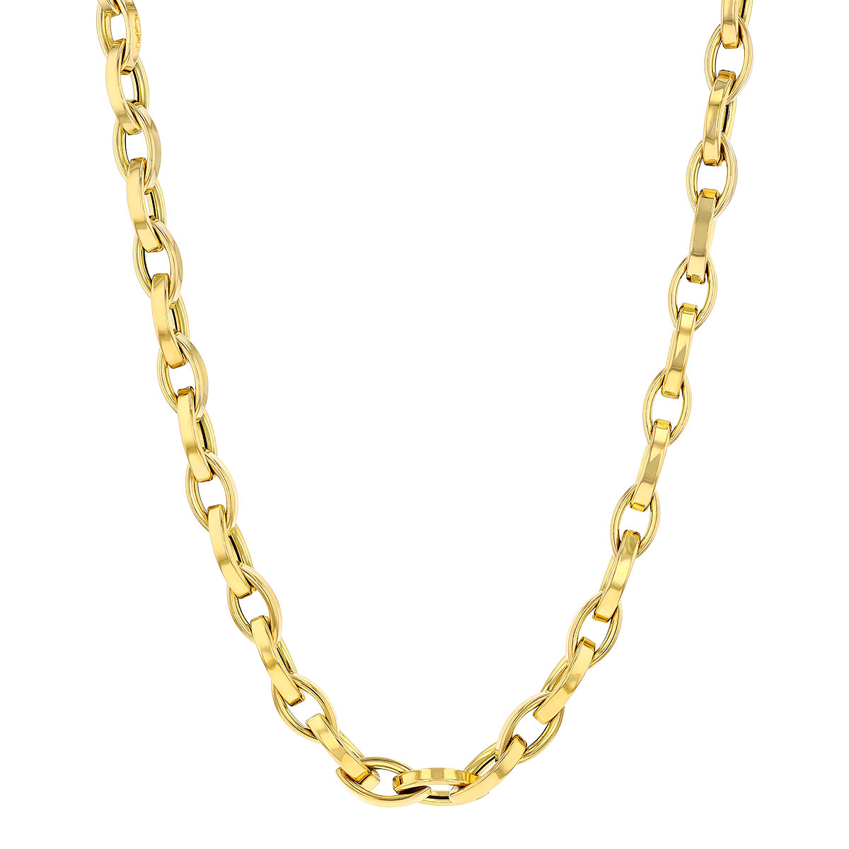Roberto Coin Yellow Gold Almond Link Chain Necklace, 34