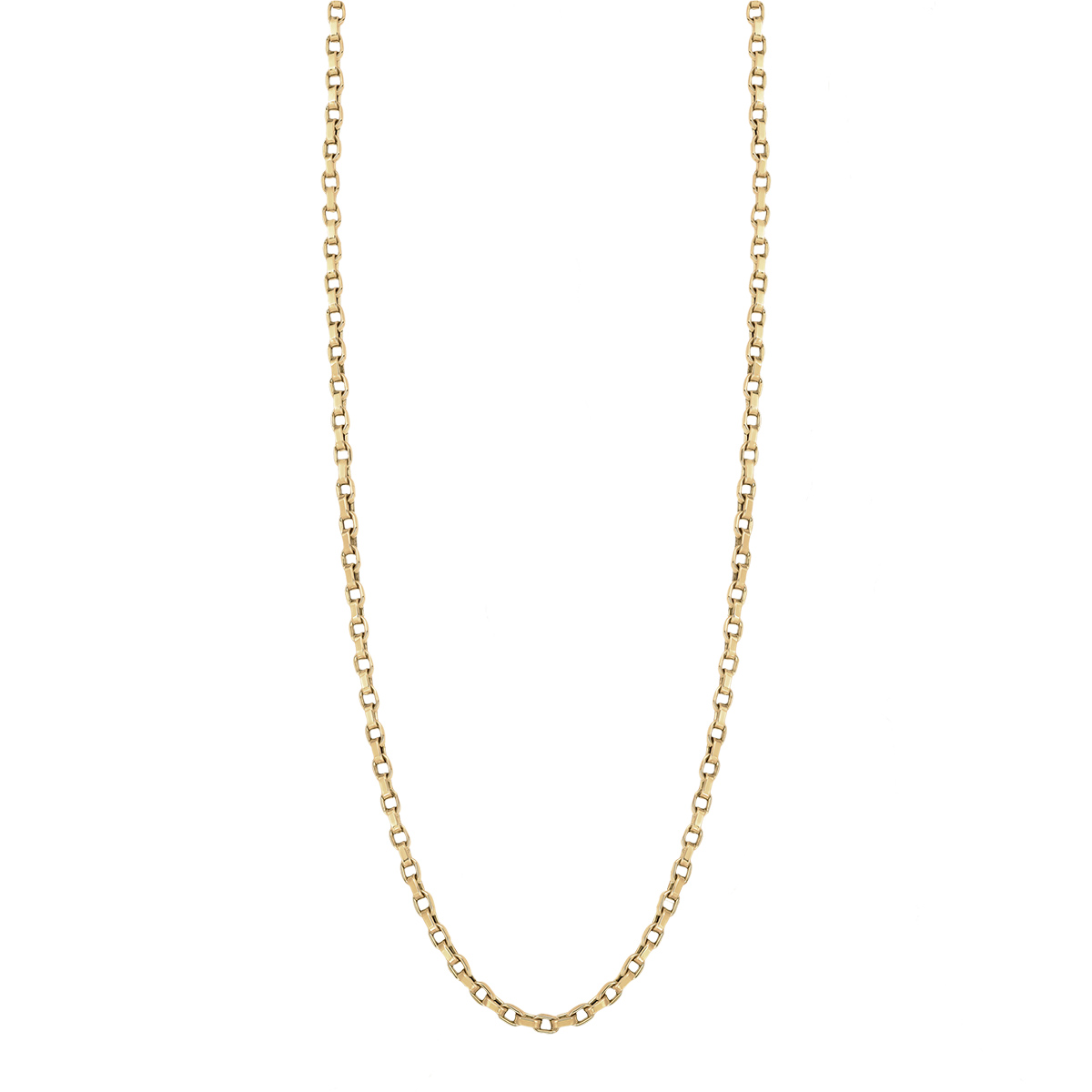 Roberto Coin Yellow Gold Fine Gauge Square Link Chain, 17