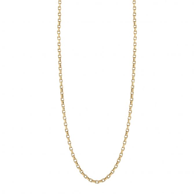 Roberto Coin Yellow Gold Fine Gauge Square Link Chain, 17"