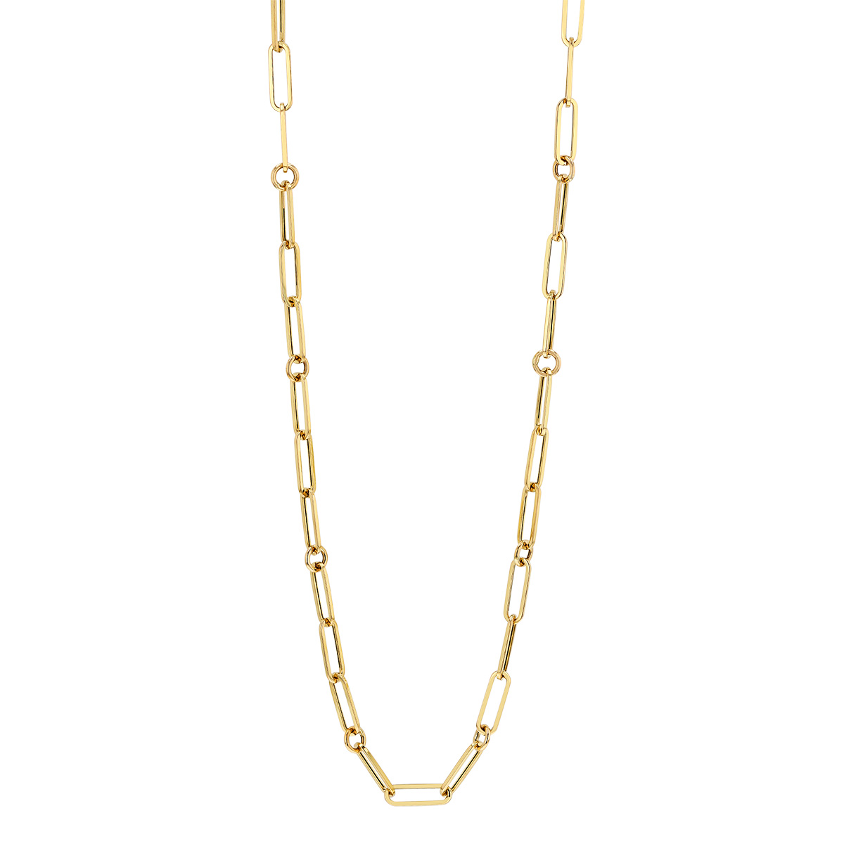 Roberto Coin Yellow Gold Paperclip Link Chain Necklace, 17