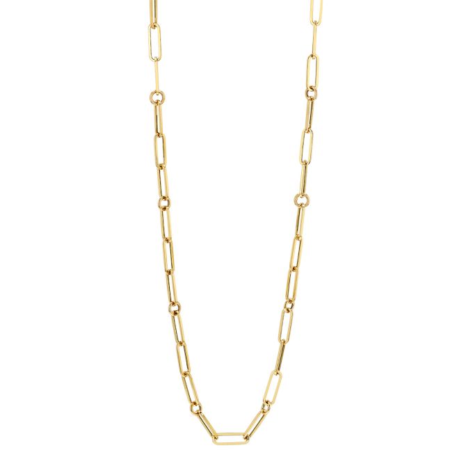 Roberto Coin Yellow Gold Paperclip Link Chain Necklace, 17"
