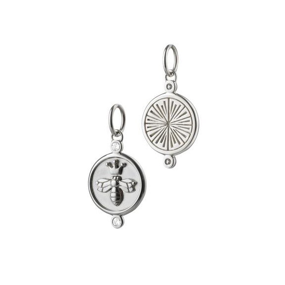 Monica Rich Kosann Queen Bee Charm with Sapphires in Sterling Silver