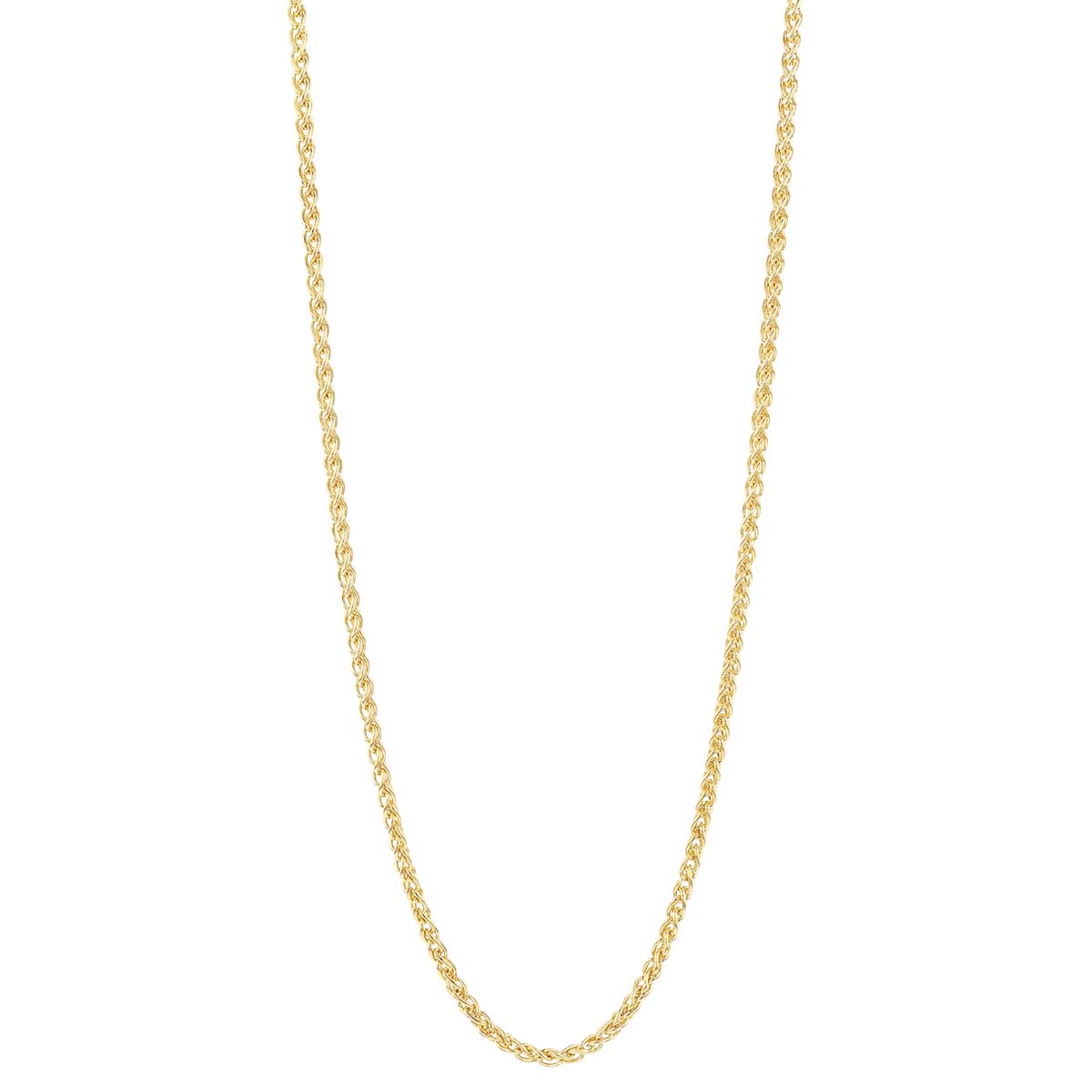 Yellow Gold 1.02 mm Wheat Chain, 22