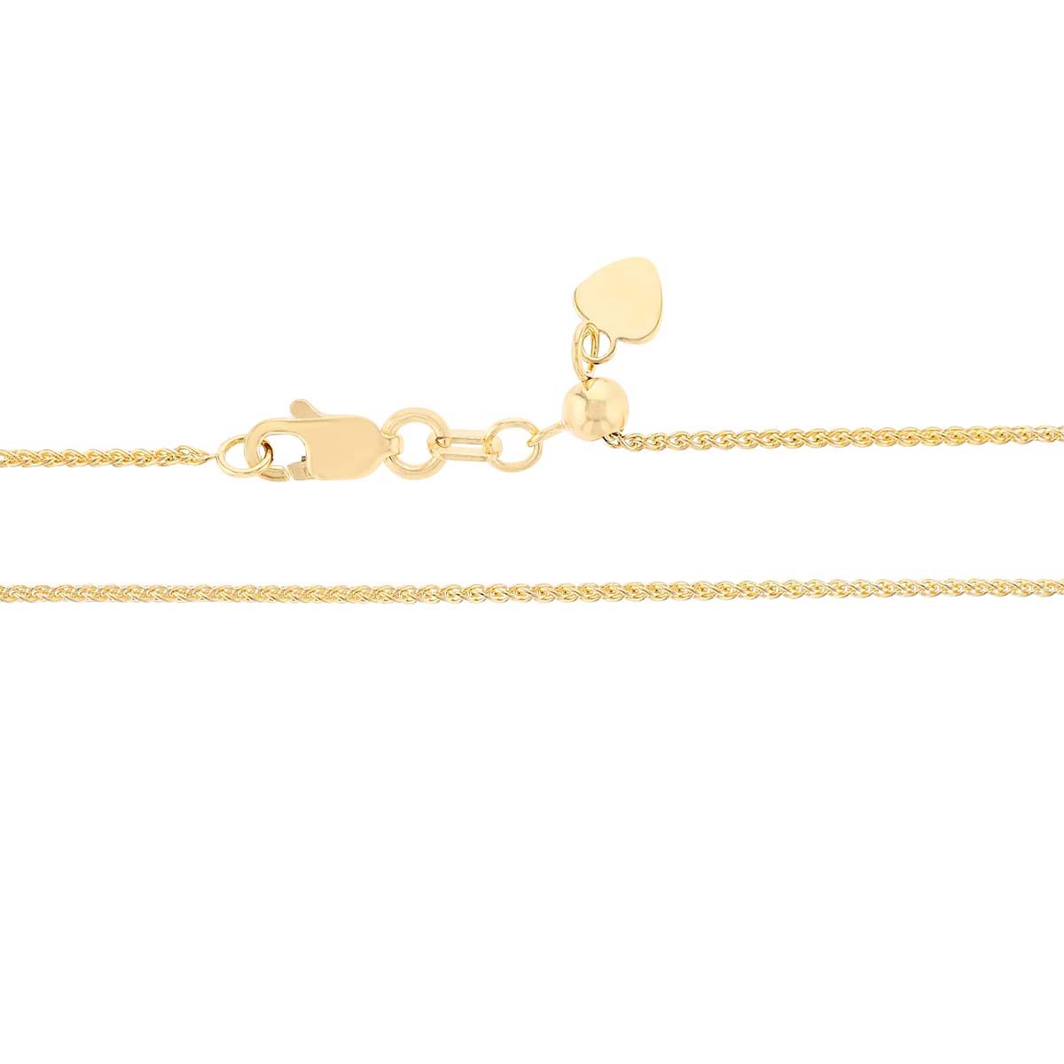 Yellow Gold 1.02 mm Wheat Chain, 22