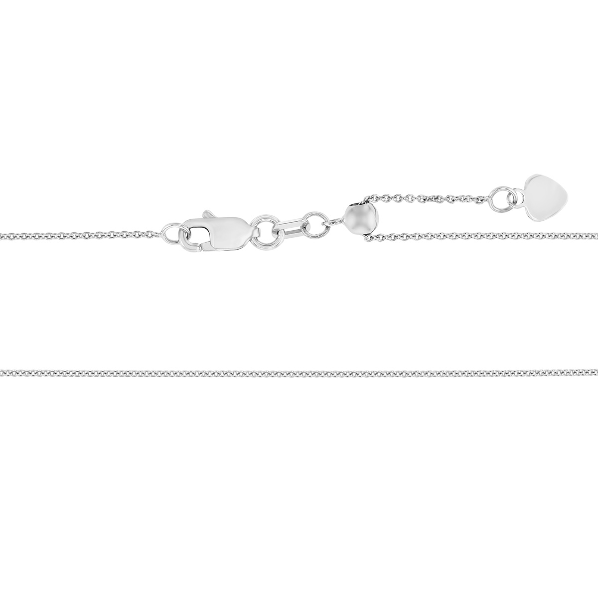 White Gold 0.90 mm Cable Chain Necklace, 22