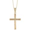 Yellow Gold Diamond Cut Pattern Cross Pendant