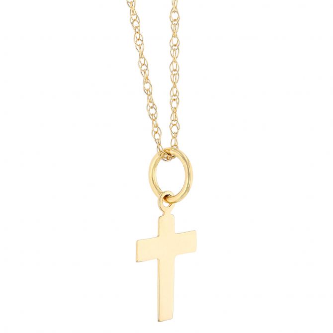 Gold Dipped Mini Cross Necklace - Gold - H&O