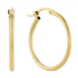 Image for Yellow Gold Thin Tube Hoop Earrings, 20 mm