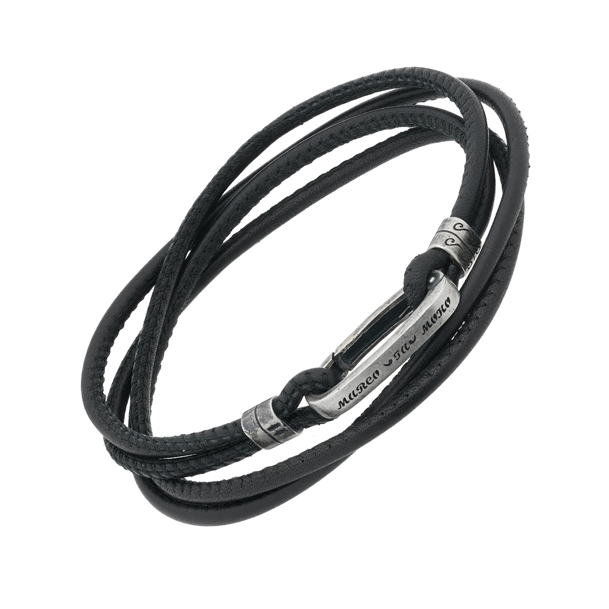 Marco Dal Maso LASH Wrap Bracelet, Black Leather