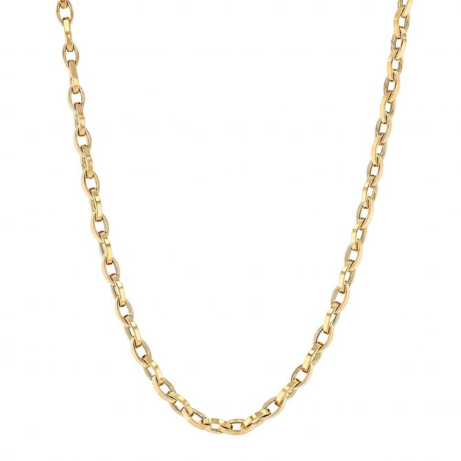 Roberto Coin Yellow Gold Almond Link Chain Necklace, 17"