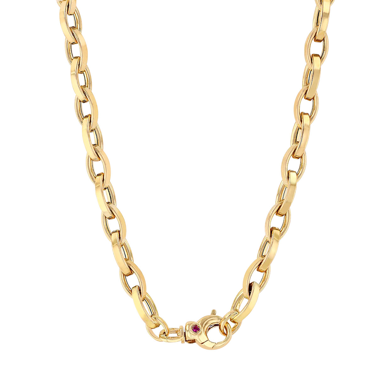 Roberto Coin Yellow Gold Almond Link Chain Necklace, 17