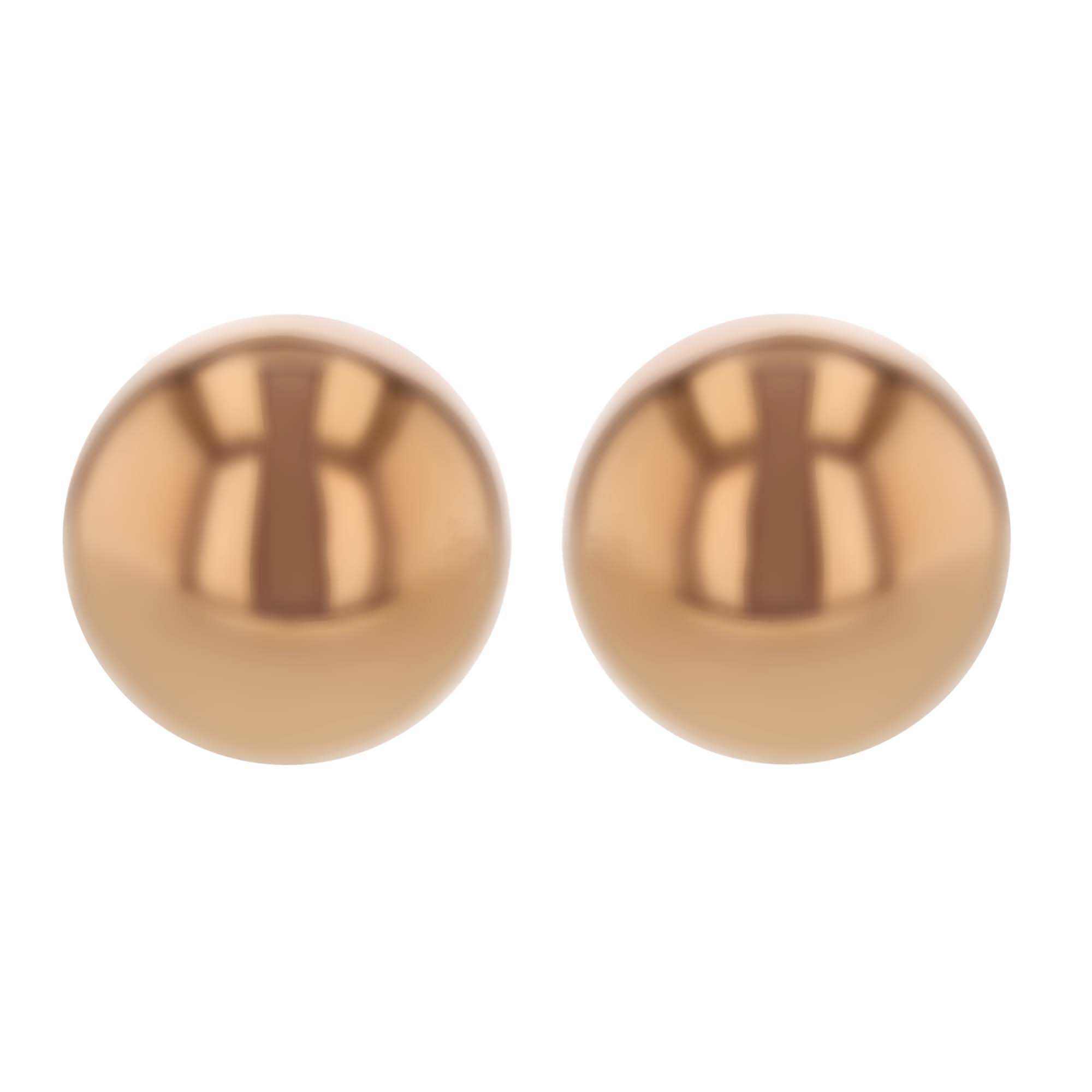 Rose Gold Ball Stud Earrings, 6 mm