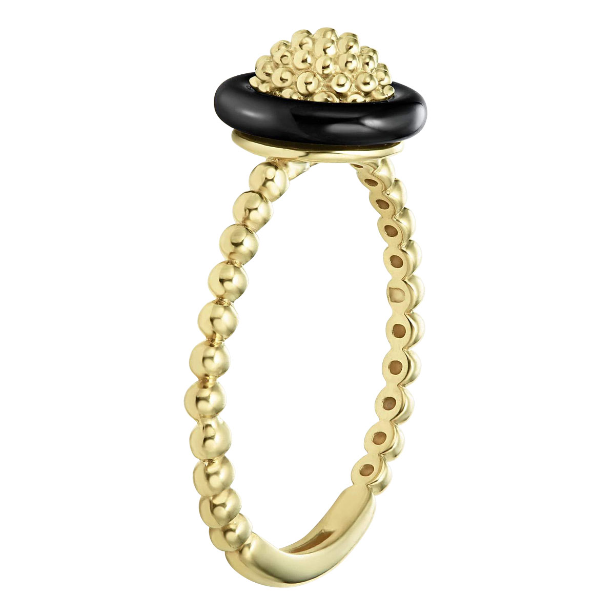 LAGOS Gold & Black Caviar Yellow Gold & Ceramic Ring