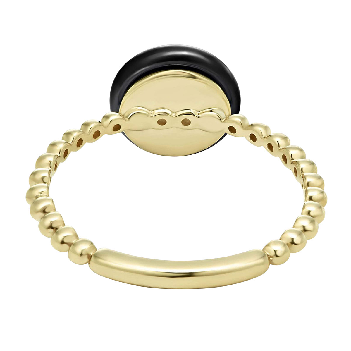LAGOS Gold & Black Caviar Yellow Gold & Ceramic Ring