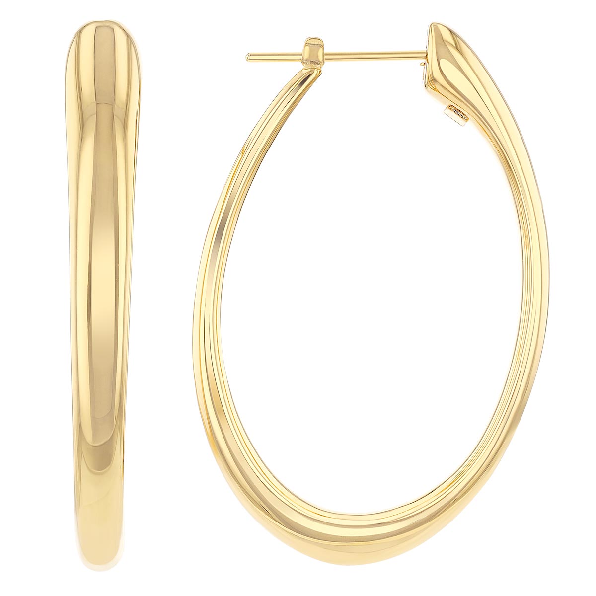 Roberto Coin Oro Classic Yellow Gold Contoured Hoop Earrings