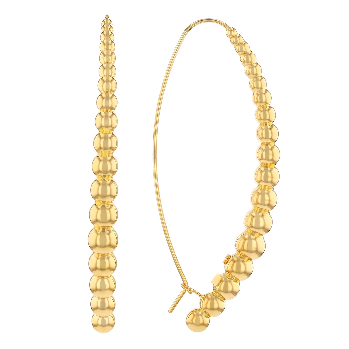 Roberto Coin Yellow Gold Graduated Bead Threader Earrings