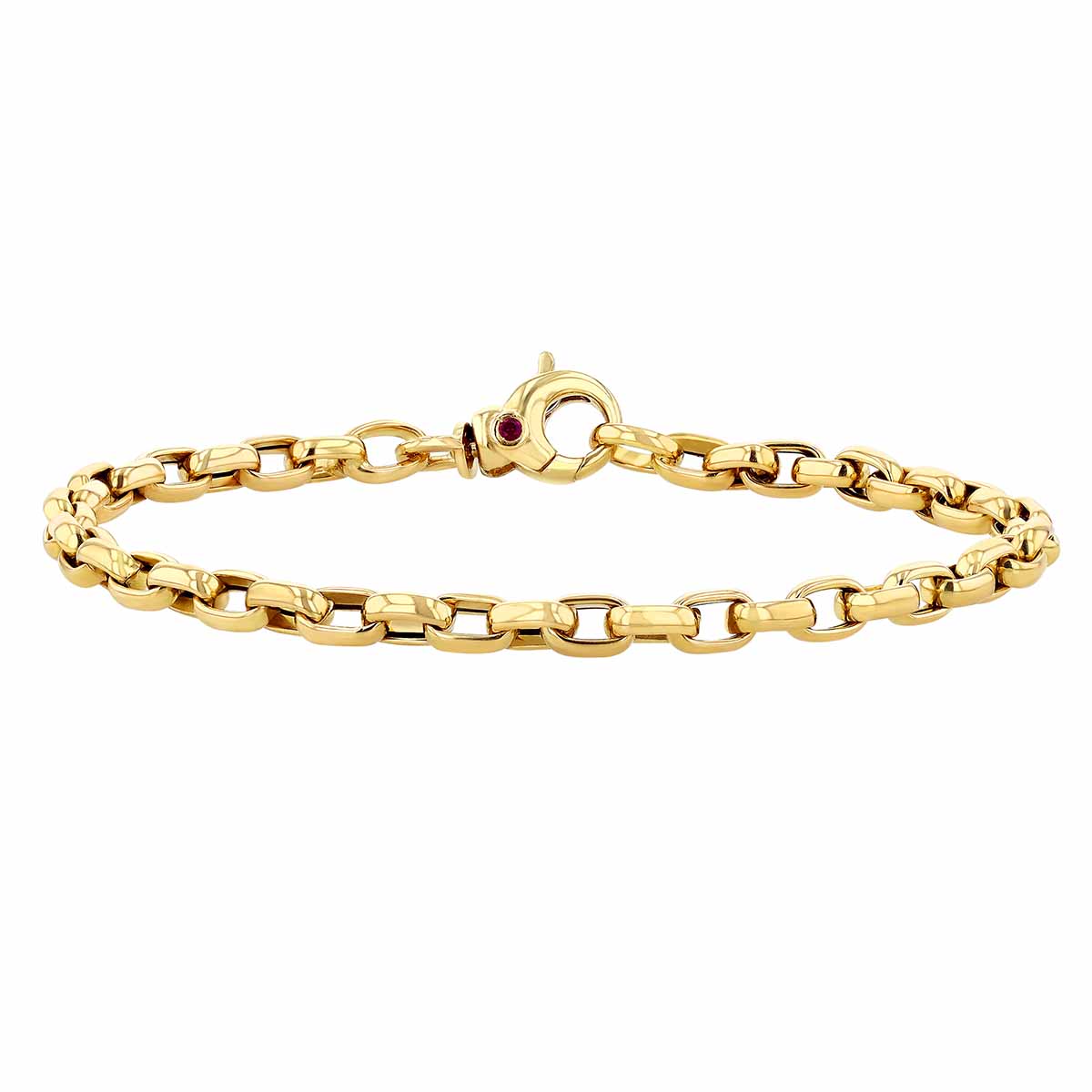 Roberto Coin Yellow Gold Fine Gauge Square Link Bracelet, 7