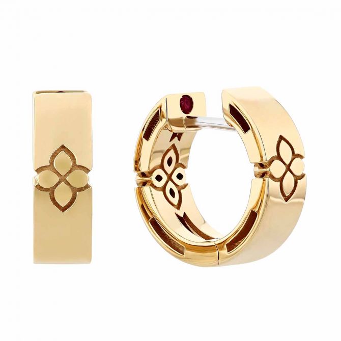 Roberto Coin Love in Verona Yellow Gold Small Hoop Earrings