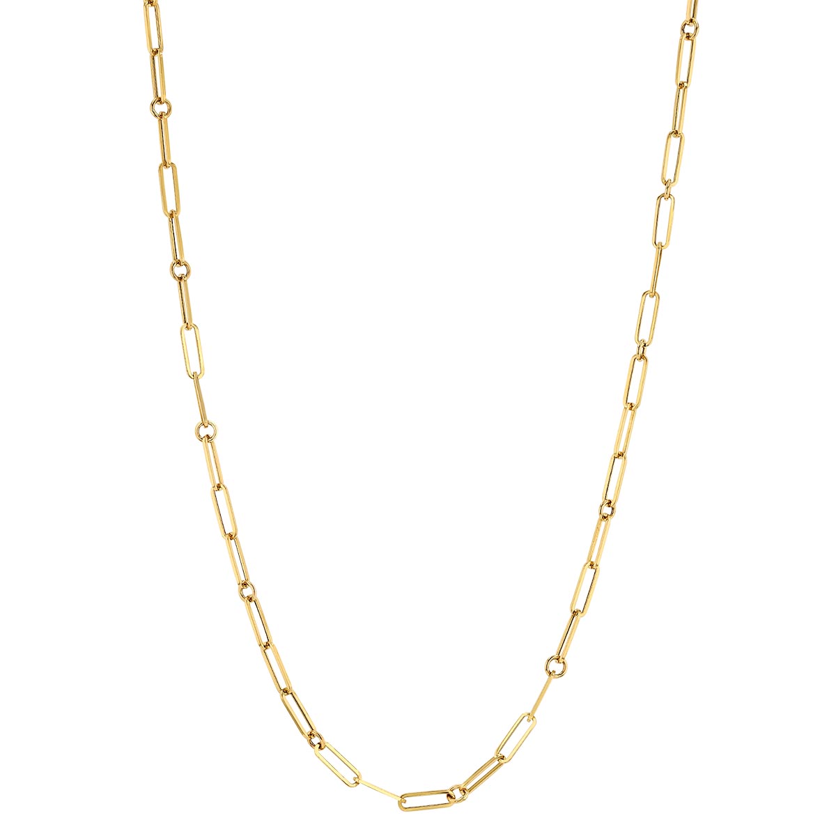 Roberto Coin Yellow Gold Paperclip & Round Link Chain Necklace, 20