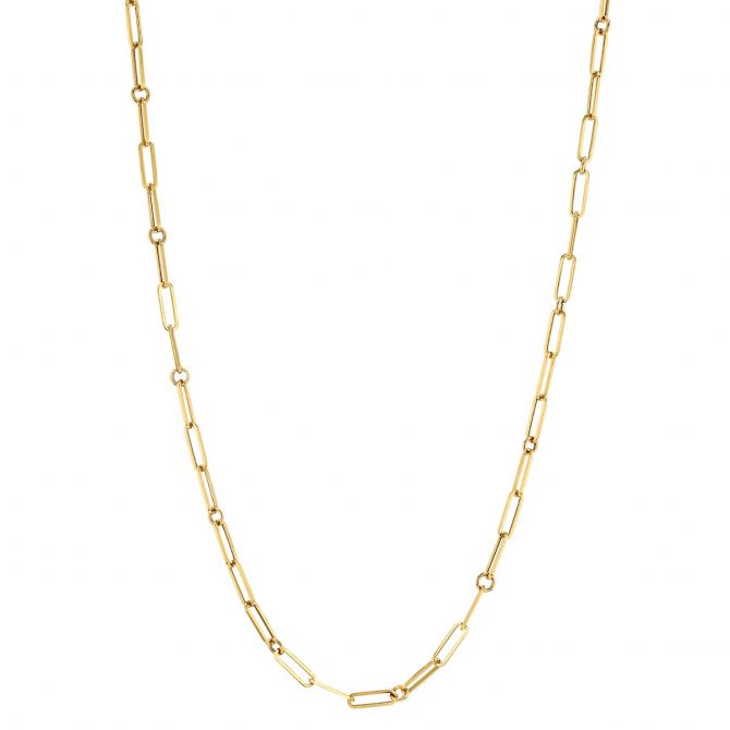 Roberto Coin Yellow Gold Paperclip & Round Link Chain Necklace, 20"
