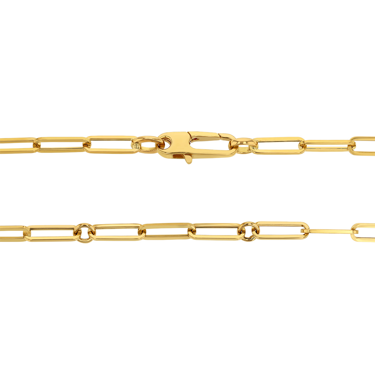 Roberto Coin Yellow Gold Paperclip & Round Link Chain Necklace, 20