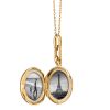 Monica Rich Kosann 18K Yellow Gold Round Sun Locket Necklace with Diamonds