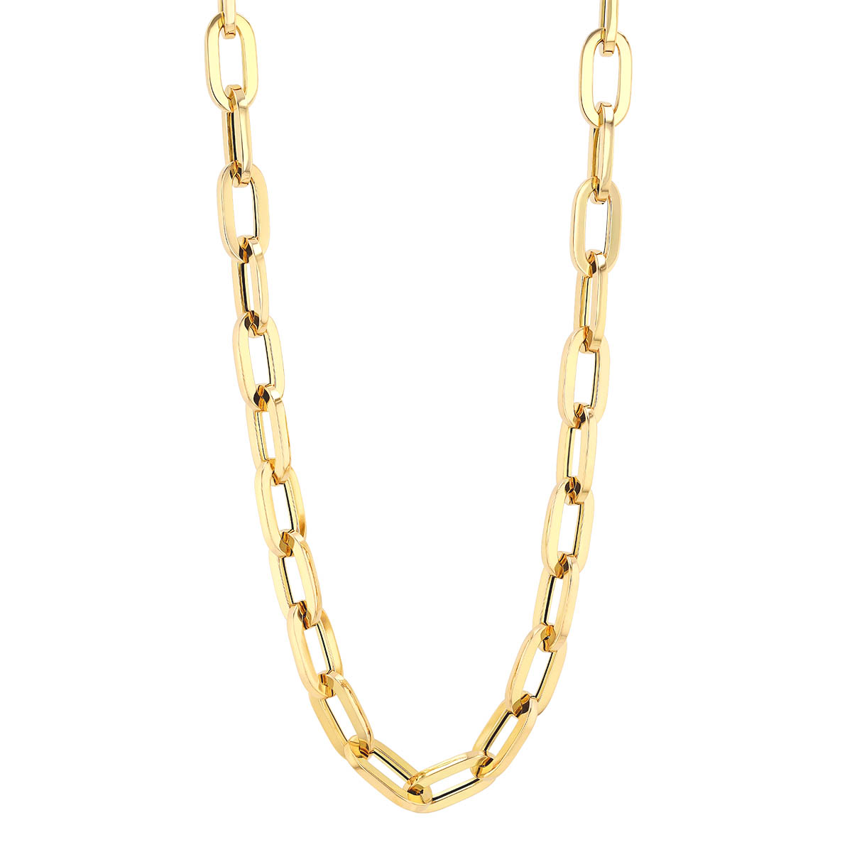 Roberto Coin Oro Classic Paperclip Collar Necklace in Yellow Gold, 17