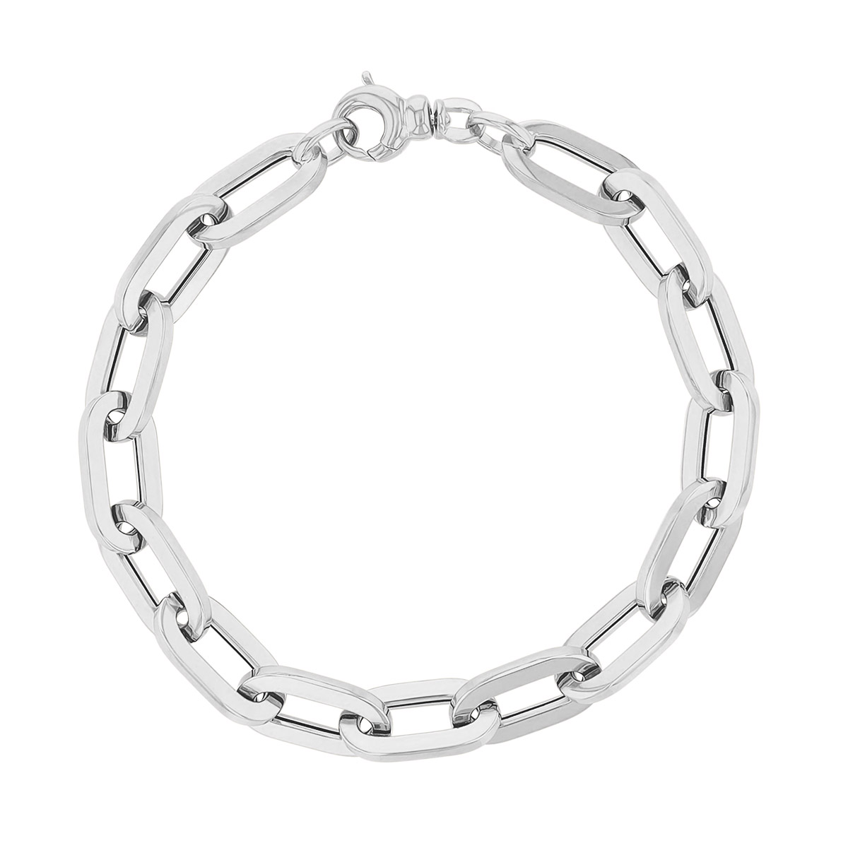 Roberto Coin Oro Classic White Gold Paperclip Link Chain Bracelet, 8