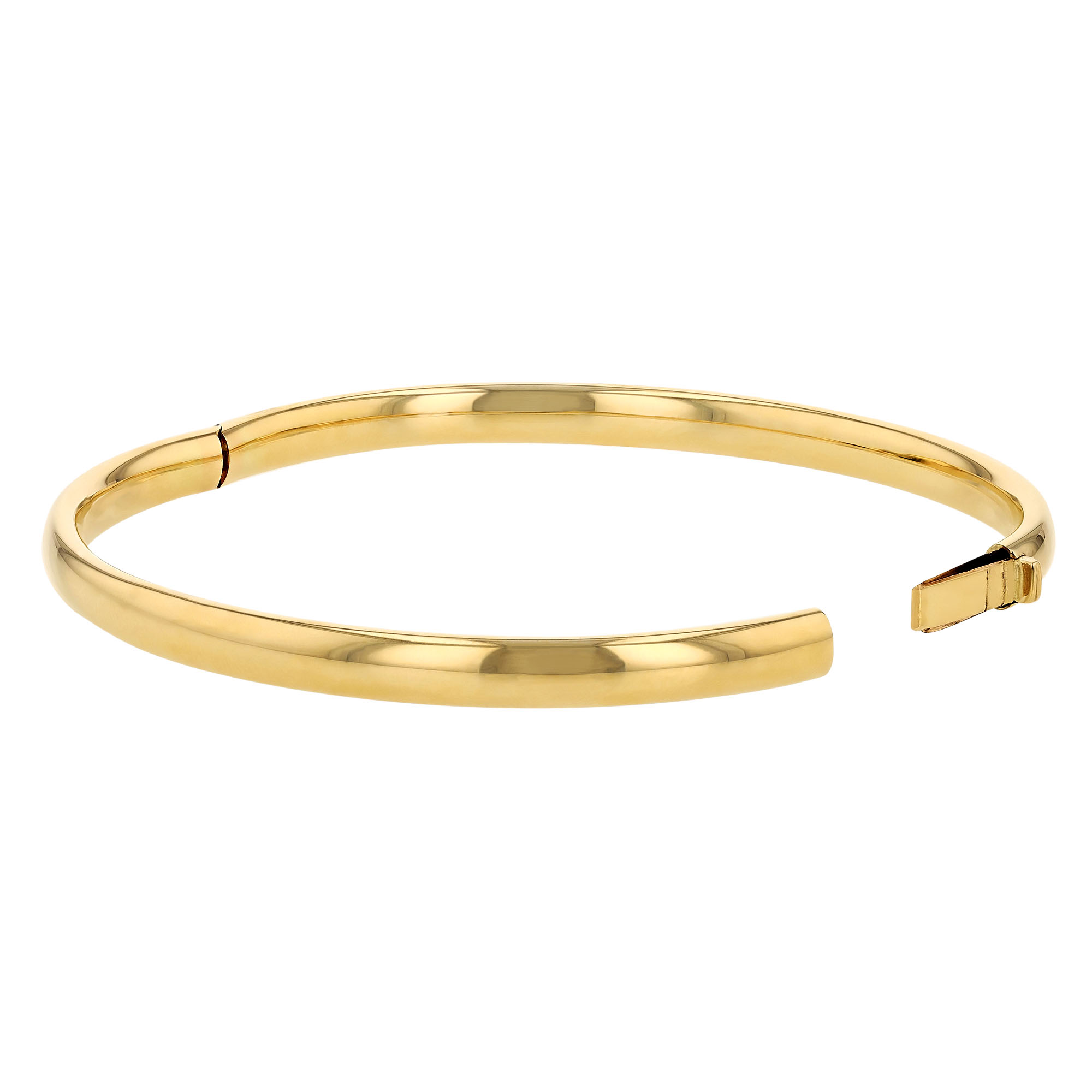 Yellow Gold Rounded Bangle Bracelet