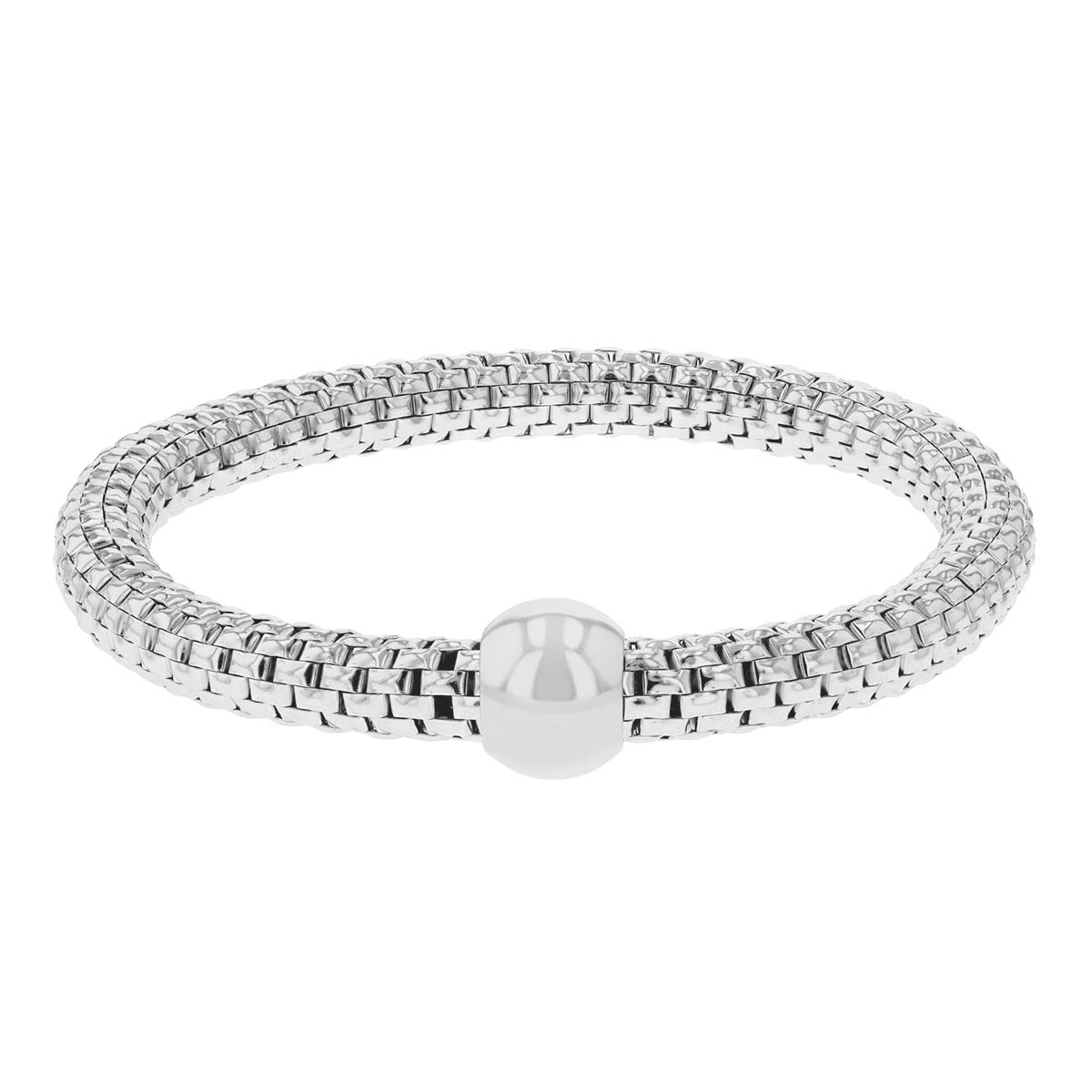 Sterling Silver Linked Rope Stretch Bracelet