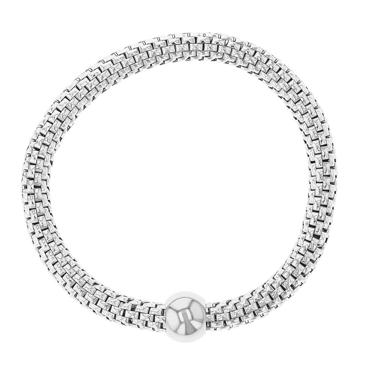 Sterling Silver Linked Rope Stretch Bracelet