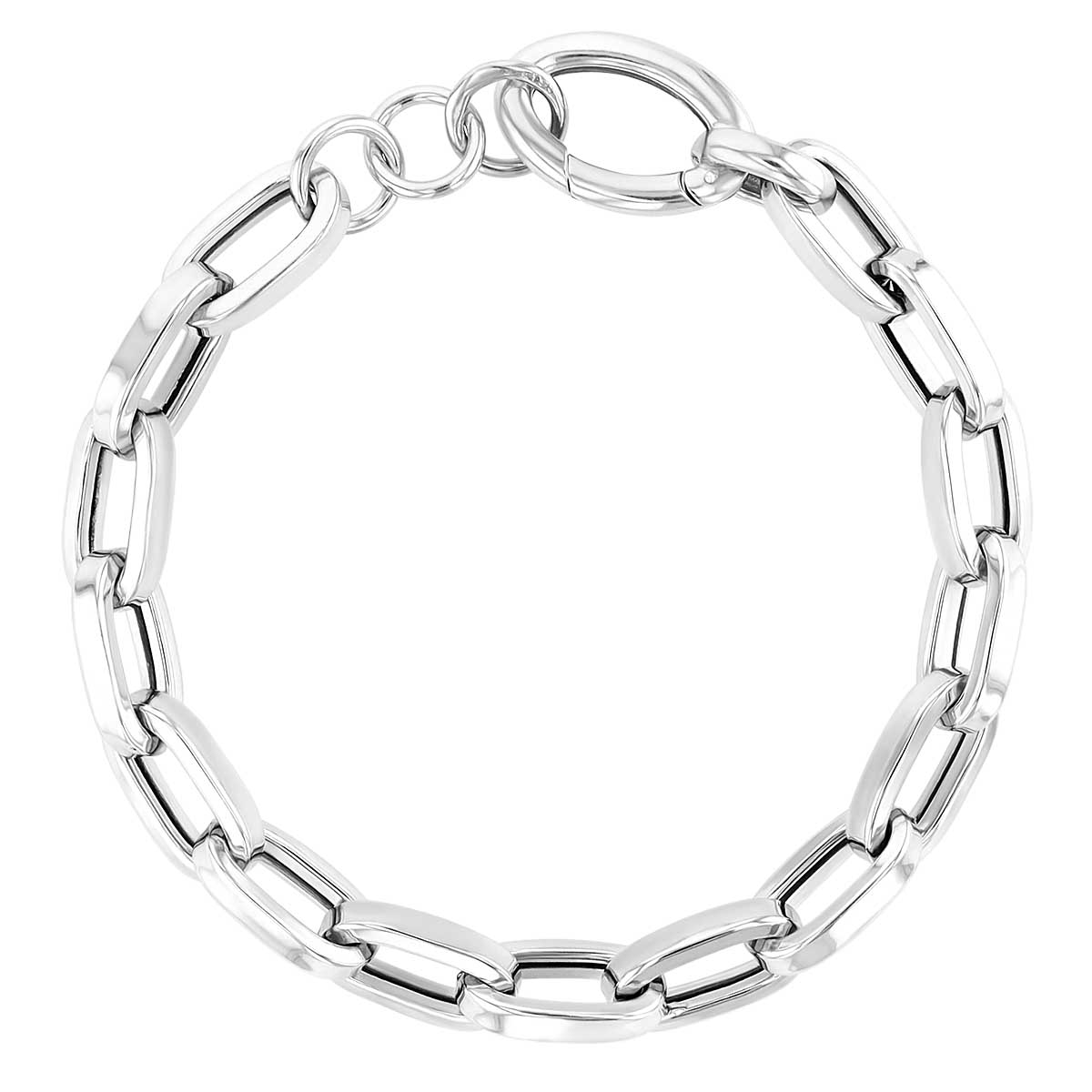 Sterling Silver Large Paperclip Link Chain Bracelet, 7.5