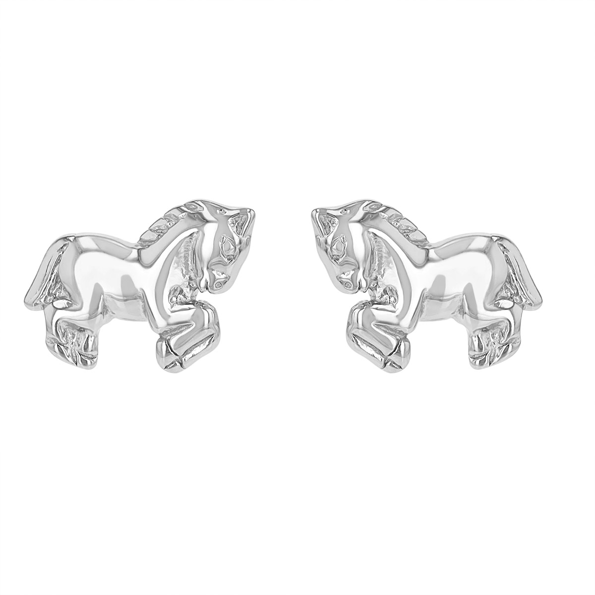 Sterling Silver Unicorn Stud Earrings