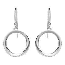 Image for Sterling Silver Open Circle Dangle Earrings