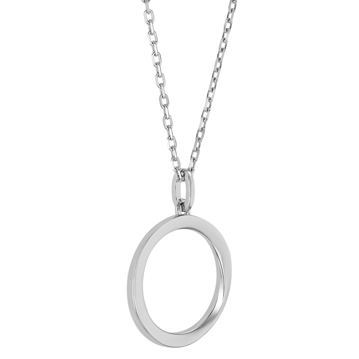 Sterling Silver Open Circle Pendant, 18