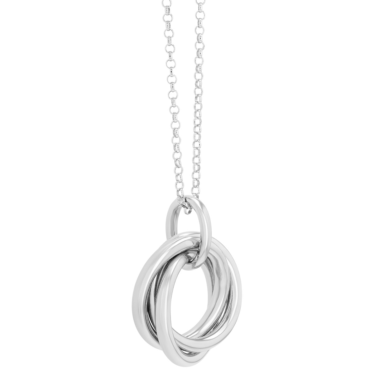 Sterling Silver Intertwined Circle Pendant, 16