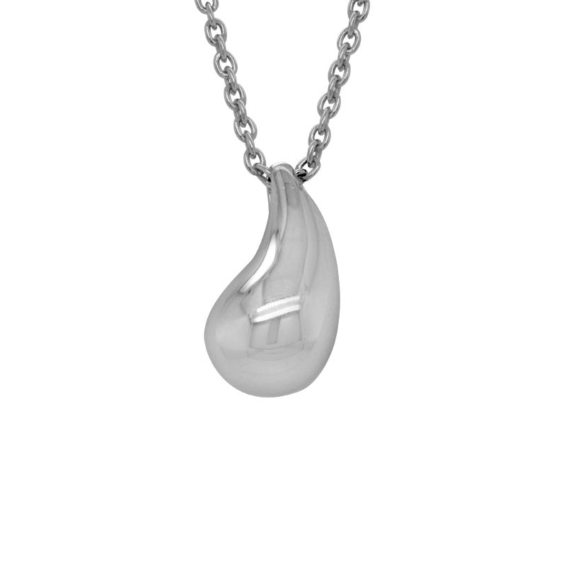 Sterling Silver Teardrop Shaped Pendant, 18