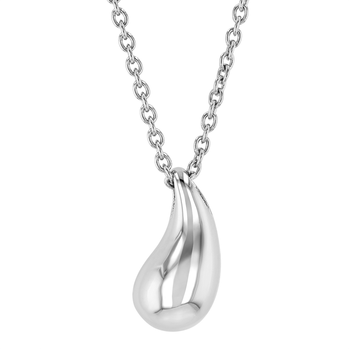 Sterling Silver Teardrop Shaped Pendant, 18