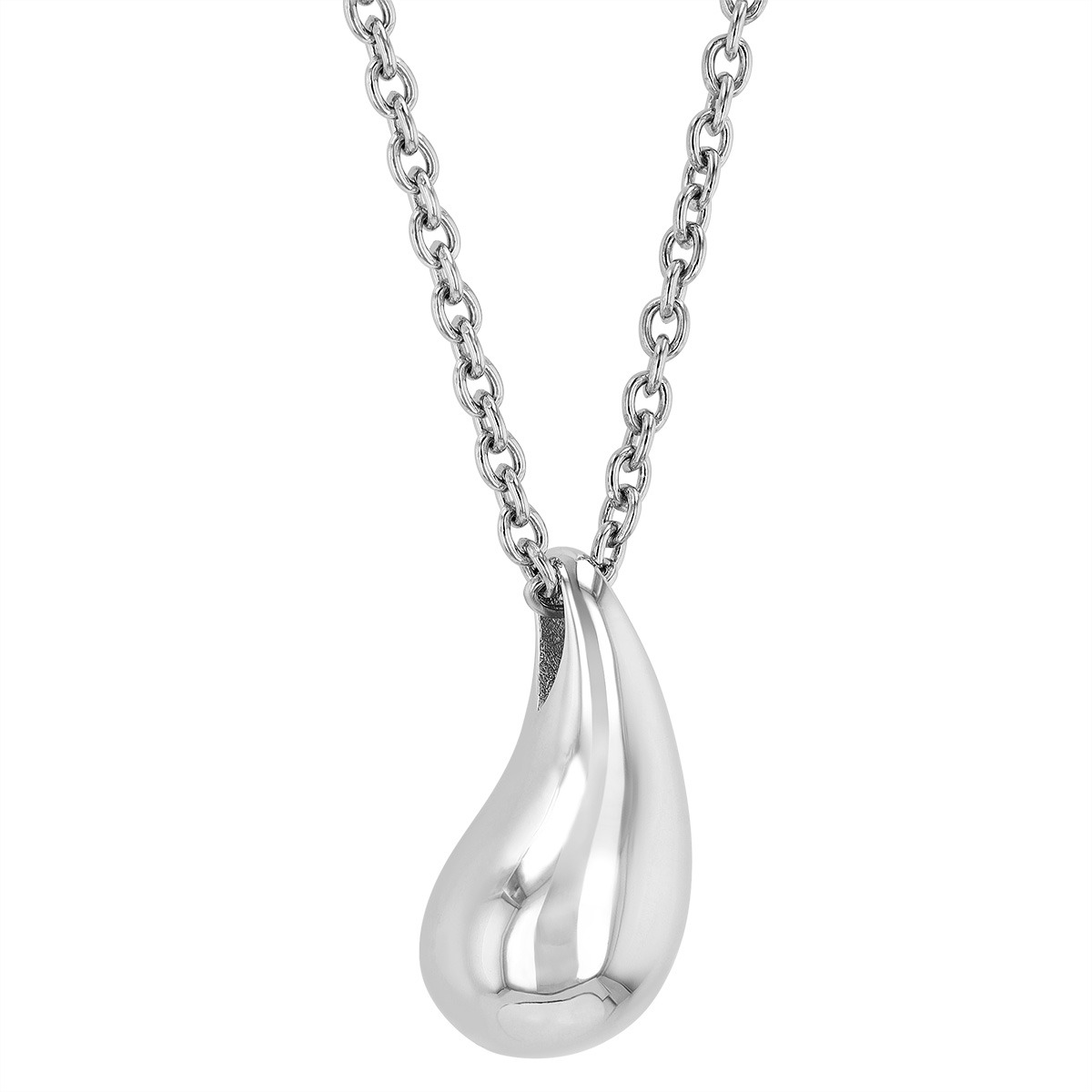 Sterling Silver Teardrop Shaped Pendant, 18